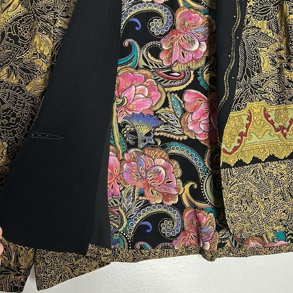 CL Carol little all over print single lapel blazer jacket women’s size 6 vintage - Picture 6 of 7